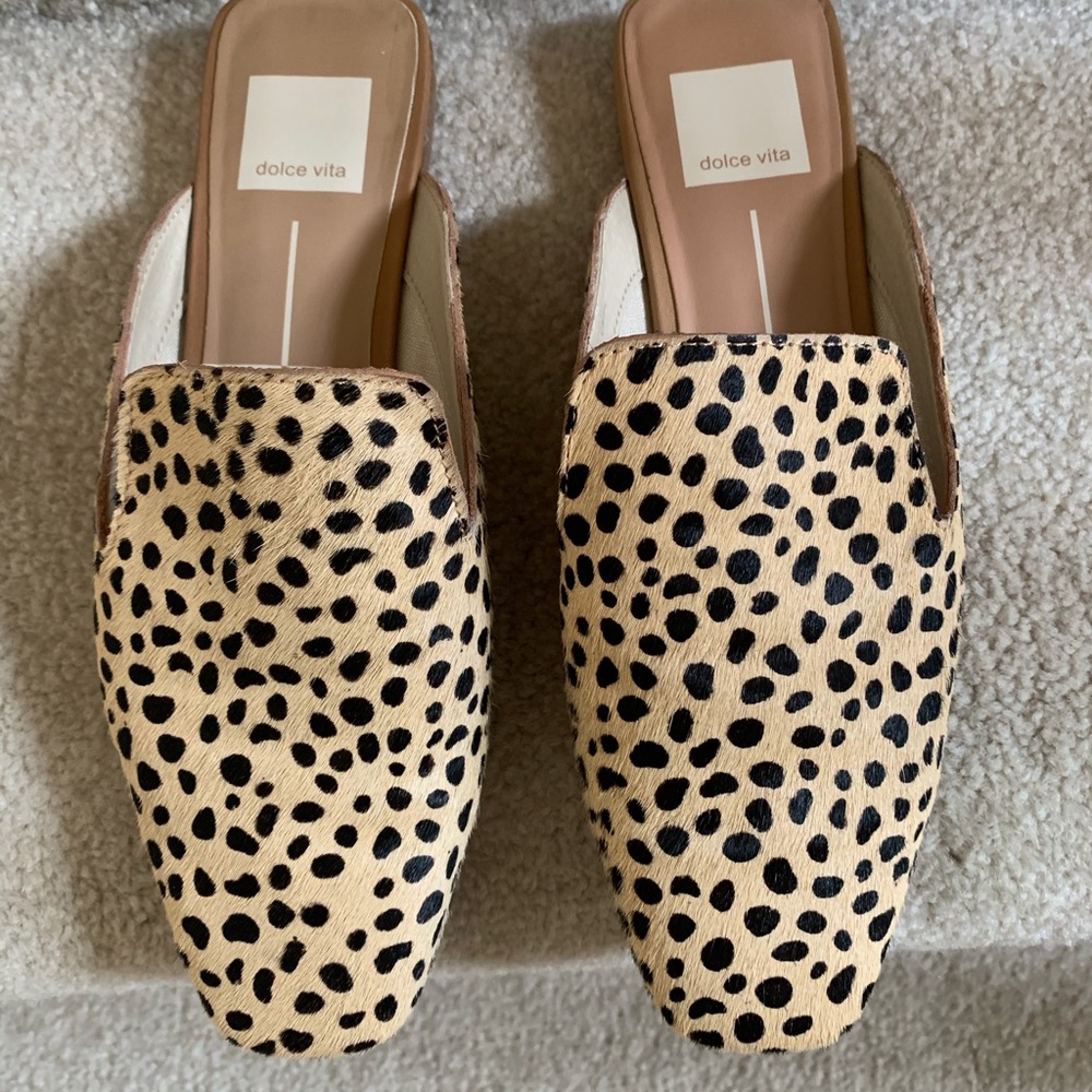 Dolce Vita Brie Leopard Calf Hair Mule